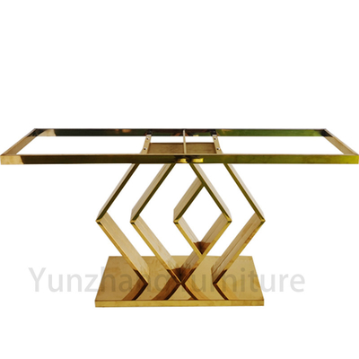 Tavolo console con mobili d'albergo a base dorata