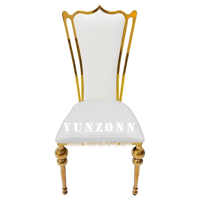 Hotel Ristorante Oro Trono di lusso Sedile di ricevimento per matrimoni Sedile da banchetto in acciaio inossidabile oro