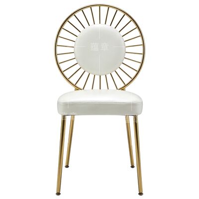 Sedia per eventi di lusso per matrimoni in acciaio inossidabile con schienale tondo all'ingrosso