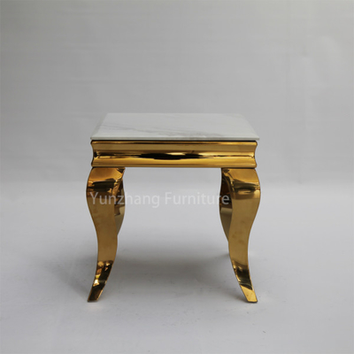 Graffio di marmo bianco di base metallica Sofa Decorated Table resistente della Tabella dell'oro