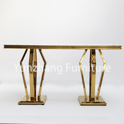 La Tabella di console del quadrato della mobilia dell'hotel marmorizza il colore superiore dell'oro della struttura di acciaio inossidabile