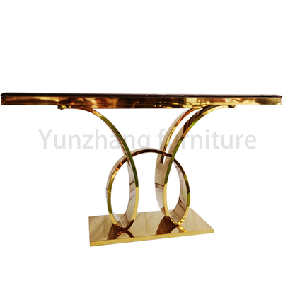 Bene durevole superiore di marmo rettangolare dell'oro dell'ingresso di console del Faux moderno superiore della Tabella
