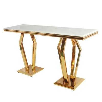 Forma rettangolare dei tavoli da pranzo moderni di lusso lucidi d'argento dell'oro