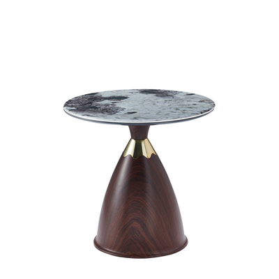 Moderno luce lusso sala da pranzo rotonda marmo nero look top vetro metallo base tavolini d'angolo tavolo laterale