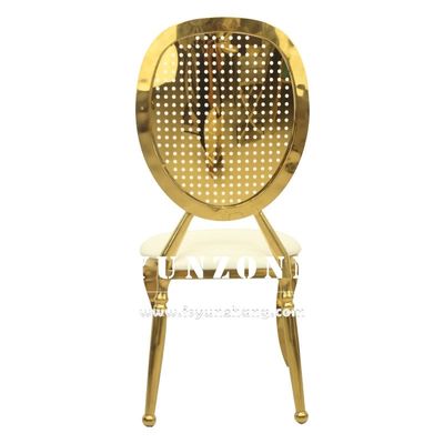 Luxury Golden Stainless Steel Frame Guest Chair Throne Hotel Dining Fabric Wedding Chair