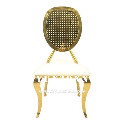 Luxury Golden Stainless Steel Frame Guest Chair Throne Hotel Dining Fabric Wedding Chair
