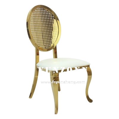 Luxury Golden Stainless Steel Frame Guest Chair Throne Hotel Dining Fabric Wedding Chair