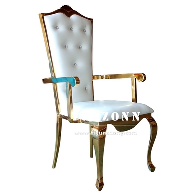 Elegante sedia per banchetti nuziali con struttura in oro per ricevimenti ed eventi