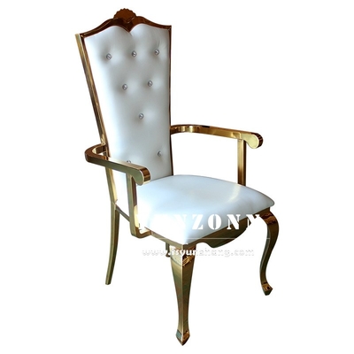 Elegante sedia per banchetti nuziali con struttura in oro per ricevimenti ed eventi
