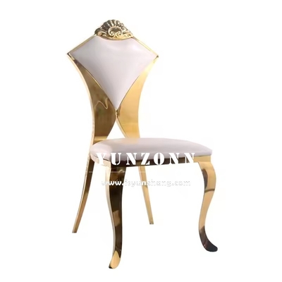 Nuovo design Hotel Banchetto Sedia da sposa Sedia a forma di ventaglio Schienale in acciaio inossidabile