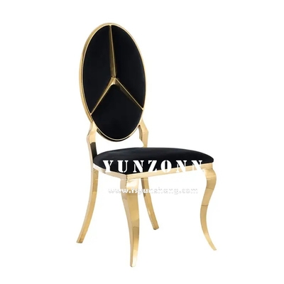 Vendita calda di lusso Benz design retro mobili da pranzo Acciaio inossidabile oro Banchetto sedia per hotel matrimonio festa