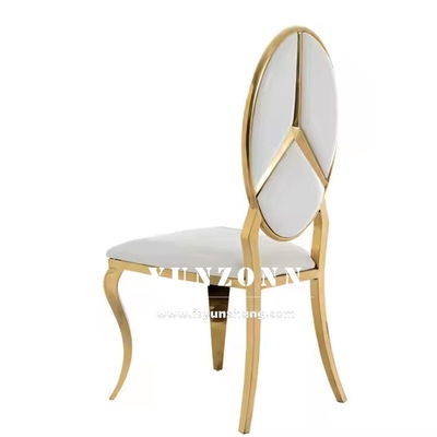 Vendita calda di lusso Benz design retro mobili da pranzo Acciaio inossidabile oro Banchetto sedia per hotel matrimonio festa