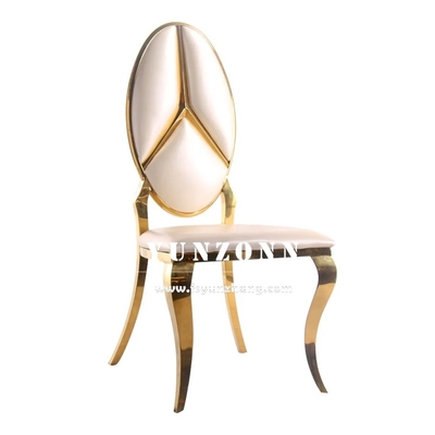 Vendita calda di lusso Benz design retro mobili da pranzo Acciaio inossidabile oro Banchetto sedia per hotel matrimonio festa