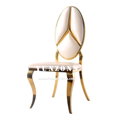Vendita calda di lusso Benz design retro mobili da pranzo Acciaio inossidabile oro Banchetto sedia per hotel matrimonio festa