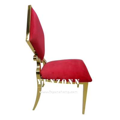 Elegante sedia da pranzo in acciaio inossidabile in oro con disegno di diamanti da poker