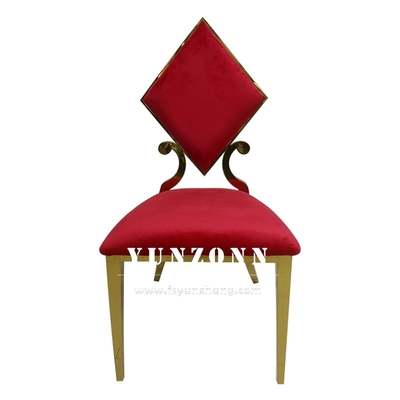Elegante sedia da pranzo in acciaio inossidabile in oro con disegno di diamanti da poker