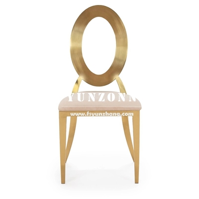 Sedia da banchetto impilabile in acciaio inossidabile dorato per sala da pranzo, design impilabile, per hotel, matrimoni, eventi e feste