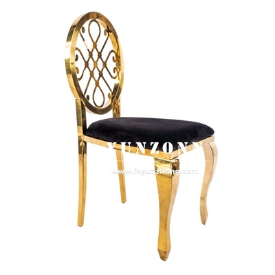 Fiore d'oro rosa retro Arredamento della sala da pranzo Impilazione cuscino mobile Sedia da banchetto per matrimoni