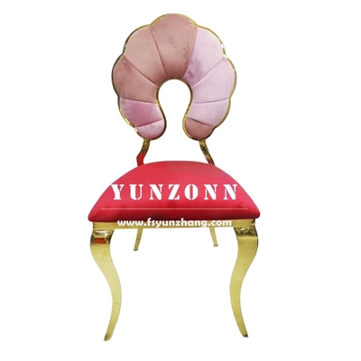 Fashion Pumpkin Back Design Evento Festa Noleggio Arredamento Oro Acciaio Inossidabile Banchetto Sedile da pranzo Per Hotel Ristorante