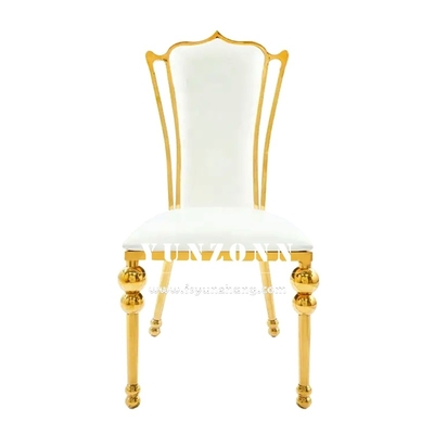 Hotel Ristorante Oro Trono di lusso Sedile di ricevimento per matrimoni Sedile da banchetto in acciaio inossidabile oro