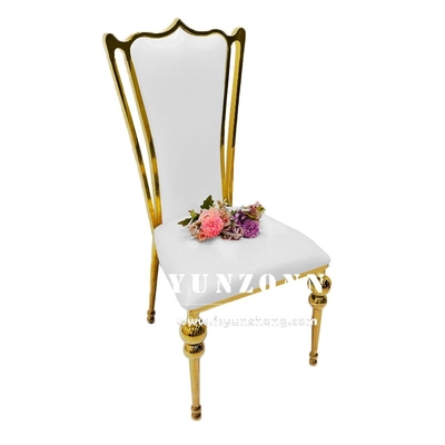 Hotel Ristorante Oro Trono di lusso Sedile di ricevimento per matrimoni Sedile da banchetto in acciaio inossidabile oro