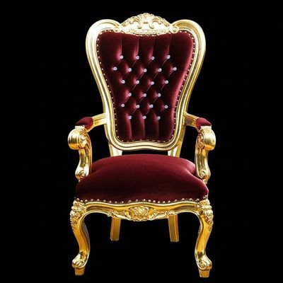 Luxury Golden Stainless Steel Frame Guest Chair Throne Hotel Dining Fabric Wedding Chair
