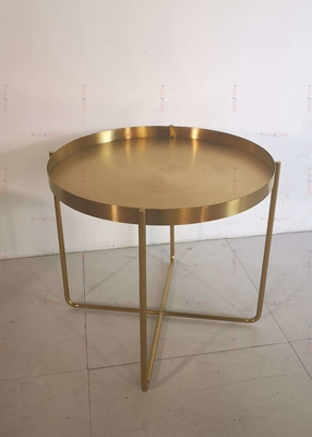Acciaio inossidabile del tavolino da salotto D60xH50cm 201 laterali dorati della Tabella di tè del metallo