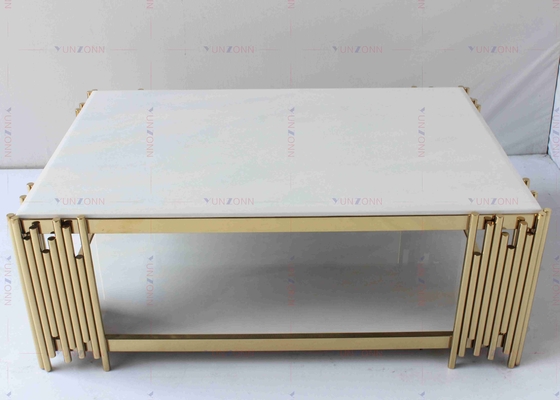 Acciaio inossidabile del tavolino da salotto D60xH50cm 201 laterali dorati della Tabella di tè del metallo