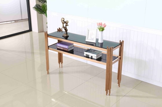 Tabella di console superiore di marmo di lusso del salone dell'angolo di corridoio della base di acciaio inossidabile decorativa