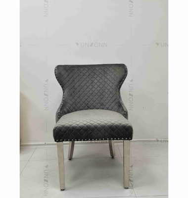 Gray Power Lion Buttoned Back che pranza la sedia ha riempito le gambe d'argento di acciaio inossidabile delle sedie della sala da pranzo