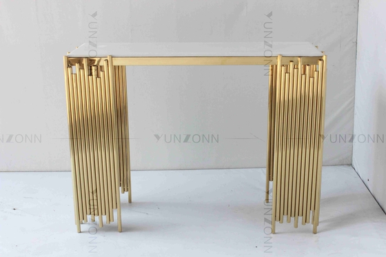 Mobilia di lusso moderna tubolare dell'oro e bianca di console della Tabella di parete del Governo dello scaffale