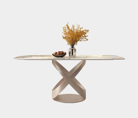 La sedia di tavolo da pranzo contemporanea di lusso mette con X la base inossidabile di Teel
