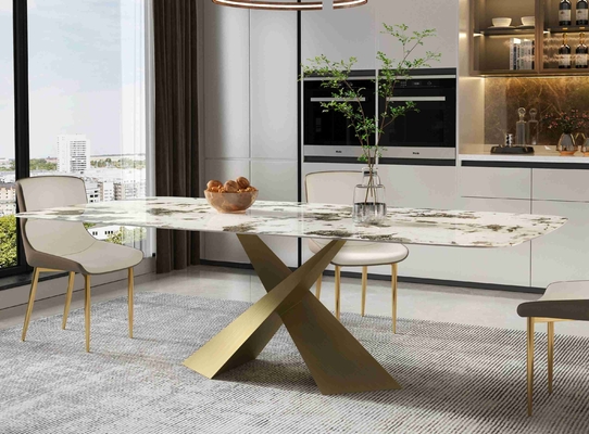 La piccola sedia di tavolo da pranzo dell'appartamento del bordo luminoso della roccia mette l'insieme bronzeo di lusso della sala da pranzo della luce moderna nordica