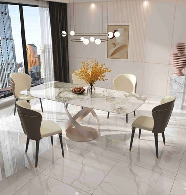 La sedia di tavolo da pranzo contemporanea di lusso mette con X la base inossidabile di Teel