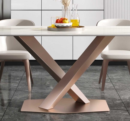 Semplicemente X struttura superiore di marmo moderna di lusso bassa di acciaio inossidabile dei tavoli da pranzo 6 8 Seater