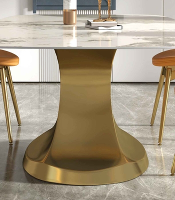 201 salone basso a forma di del seater di lusso del tavolo da pranzo 6 della raccolta dell'oro di acciaio inossidabile