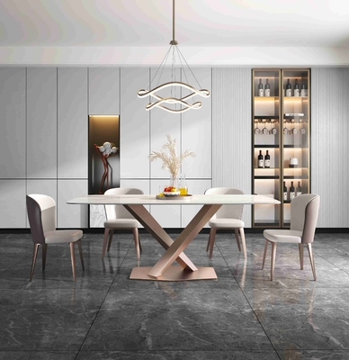 Semplicemente X struttura superiore di marmo moderna di lusso bassa di acciaio inossidabile dei tavoli da pranzo 6 8 Seater