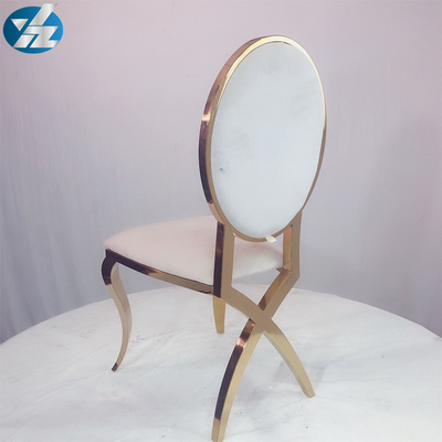 Sedia bianca elegante di banchetto di nozze del velluto della sedia delle gambe posteriori trasversali di Chrome