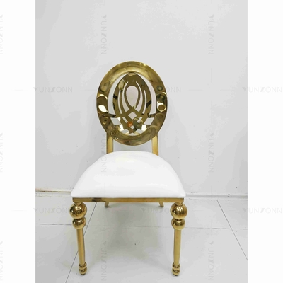 Sedia di cuoio accatastabile classica di nozze di acciaio inossidabile della sedia di banchetto di nozze