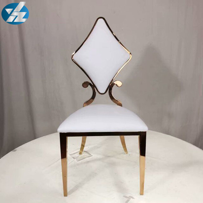 Bianco di lusso dell'OEM di 50X55X107 ss Diamond Wedding Golden Dining Chair