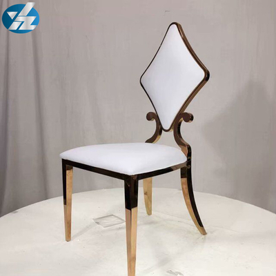 Bianco di lusso dell'OEM di 50X55X107 ss Diamond Wedding Golden Dining Chair