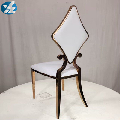 Bianco di lusso dell'OEM di 50X55X107 ss Diamond Wedding Golden Dining Chair
