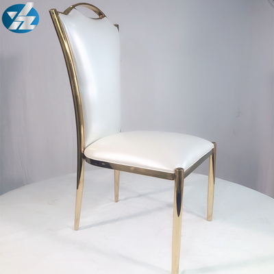 Sedia della sala da pranzo dell'oro ricoperta sedia di banchetto di nozze di Chrome ss
