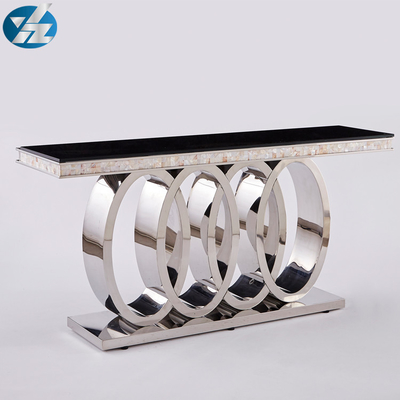 Tavolo da pranzo superiore di vetro nero L200xW100xH75cm dei tavoli da pranzo moderni di lusso pesanti della base
