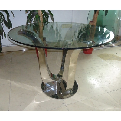 Tavolo da pranzo superiore di vetro moderno di lusso d'argento affascinante antico dei tavoli da pranzo D150XH75