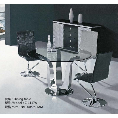 Tavolo da pranzo superiore di vetro moderno di lusso d'argento affascinante antico dei tavoli da pranzo D150XH75