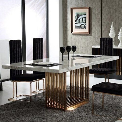 Tavoli da pranzo rettangolari moderni superiori di marmo nordici delle Tabelle di banchetto di nozze con le sedie 50X90X75