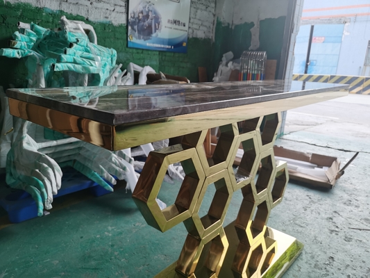 Tabella di tè alla moda rettangolare di marmo della Tabella di console con la cima del marmo del Faux
