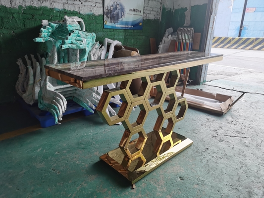Tabella di tè alla moda rettangolare di marmo della Tabella di console con la cima del marmo del Faux