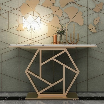 Console di lusso alla moda rettangolare bianca della freccia della Tabella di tè in oro 150X45X80